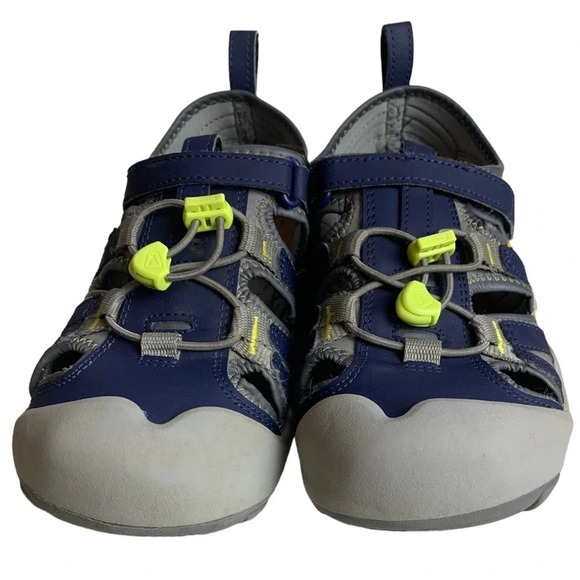 Keens Knotch Creek Sandal Waterproof  Steel Grey/ Blue Depths Size Big Kids 5 - Picture 4 of 16